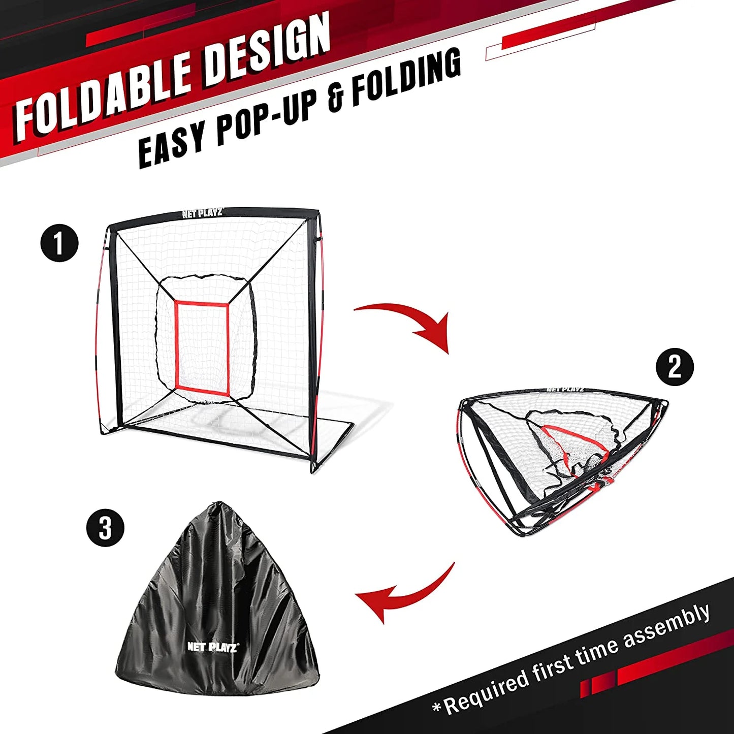 5' X 5' Baseball & Softball Practice Hitting & Pitching Net Similar to Bow Frame, Great for All Skill Levels