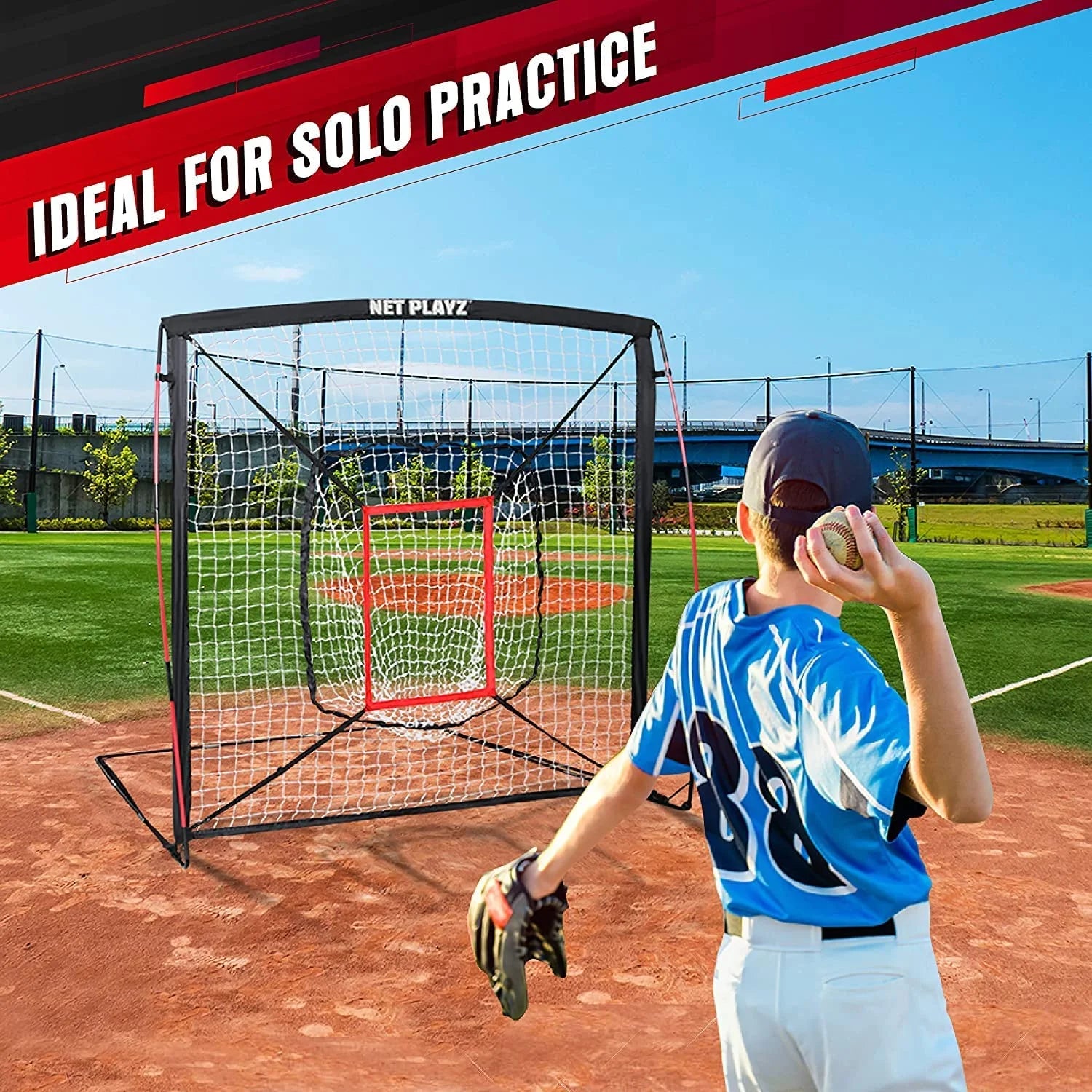 5' X 5' Baseball & Softball Practice Hitting & Pitching Net Similar to Bow Frame, Great for All Skill Levels